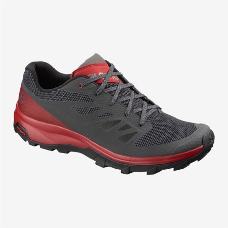 Salomon OUTline Mens Hiking Shoes Black/Red | Salomon South Africa